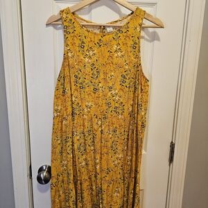 Old Navy Mustard Floral Maxi Dress